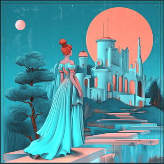 Cartocel style, Midjourney V6.1: retro fairy-tale illustration