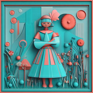 Cartocel style, Midjourney V6.1: traditional folk art