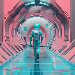Cartocel style, Midjourney V6.1: cinematic shot from sci-fi movie