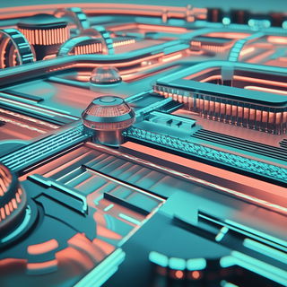 Cartocel style, Midjourney V6.1: technical infrastructure blueprint schematics