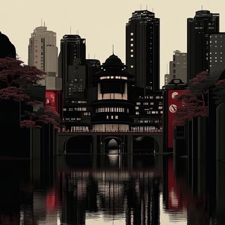 Garnet Folklore style, Midjourney V6.1: megacity with futuristic bioarchitecture