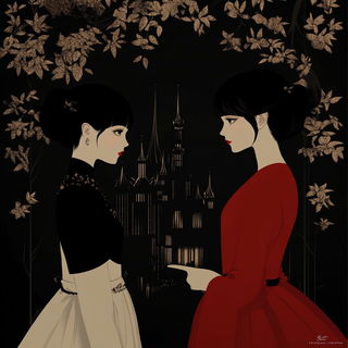 Garnet Folklore style, Midjourney V6.1: retro fairy-tale illustration