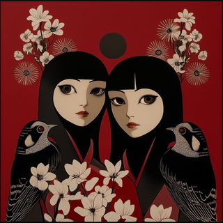 Garnet Folklore style, Midjourney V6.1: traditional folk art