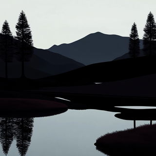 Garnet Folklore style, Midjourney V6.1: realistic landscape photograph of quiet dawn