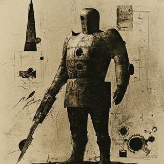 Beamblossom style, Midjourney V6.1: concept art character design of retropunk steam knight