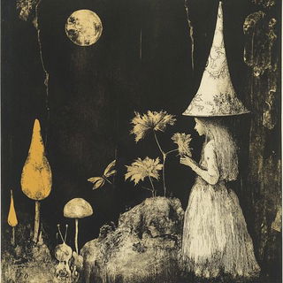 Beamblossom style, Midjourney V6.1: retro fairy-tale illustration