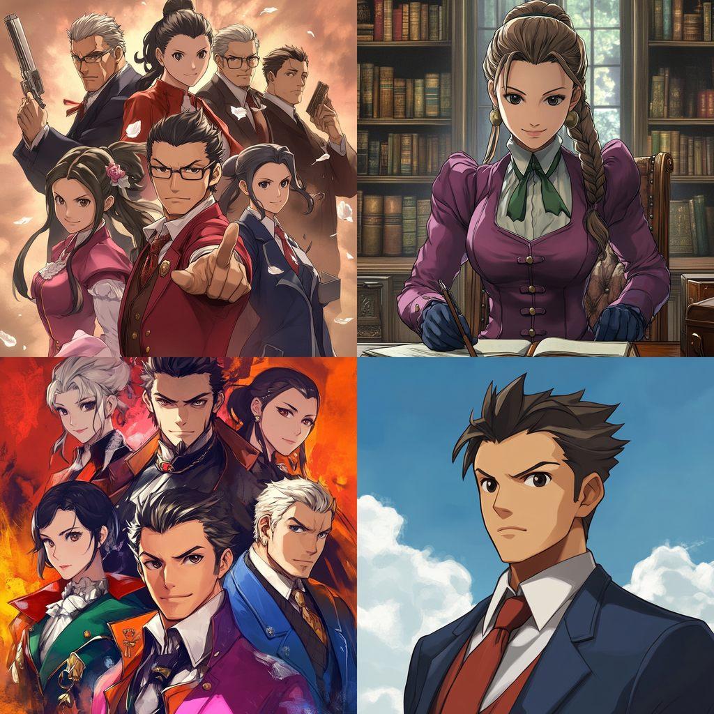 Ace Attorney style, Midjourney V6.1, render 1 of 4