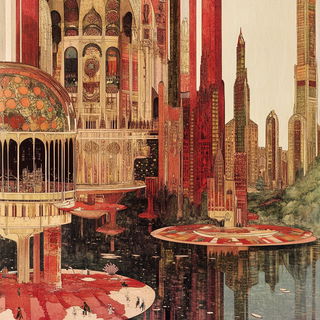 Ruinbloom style, Midjourney V6.1: megacity with futuristic bioarchitecture