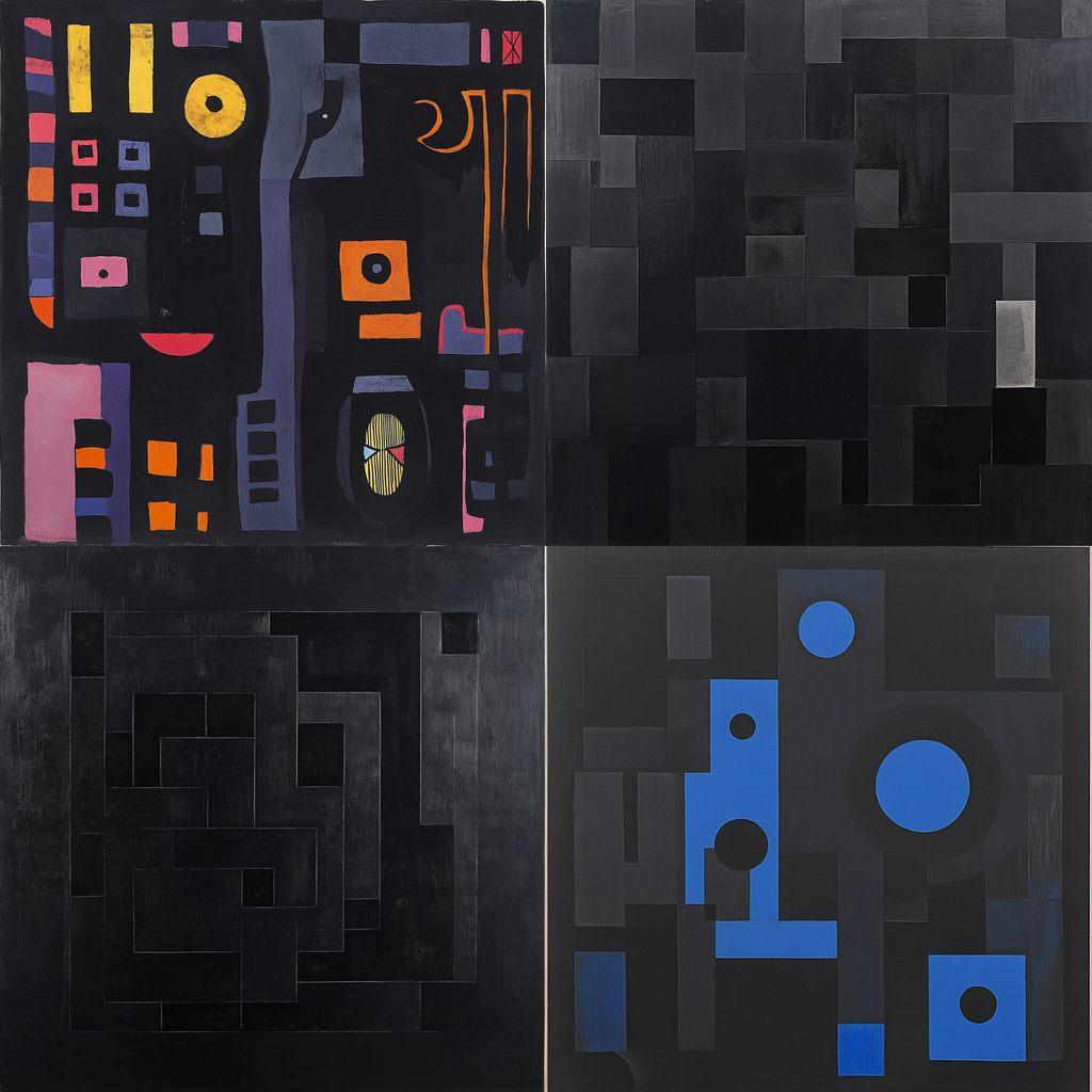 Ad Reinhardt style, Midjourney V6.1, render 1 of 4