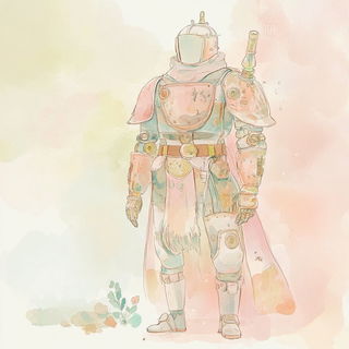 Photostat Plateau style, Midjourney V6.1: concept art character design of retropunk steam knight