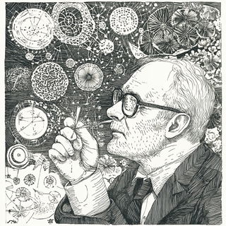 Afterautumn style, Midjourney V6.1: editorial illustration for popular scientific magazine cover