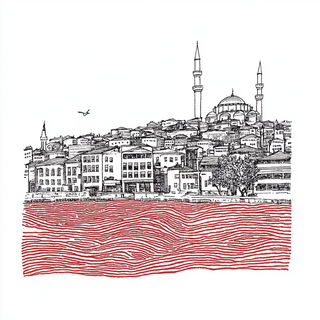 Afterautumn style, Midjourney V6.1: bold minimalist logo design for Istanbul city municipal services