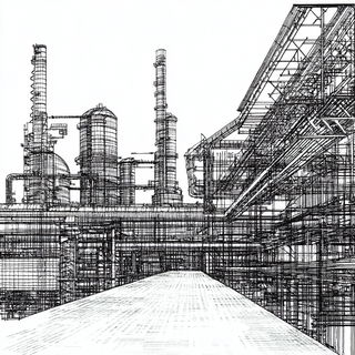 Afterautumn style, Midjourney V6.1: technical infrastructure blueprint schematics