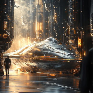 Gravurem style, Midjourney V6.1: cinematic shot from sci-fi movie