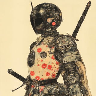 Aeromigradia style, Midjourney V6.1: concept art character design of retropunk steam knight