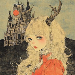 Aeromigradia style, Midjourney V6.1: retro fairy-tale illustration