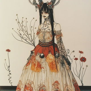 Aeromigradia style, Midjourney V6.1: haute-couture fashion outfit