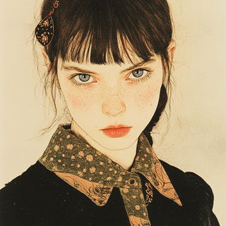 Aeromigradia style, Midjourney V6.1: photographic portrait of female protagonist