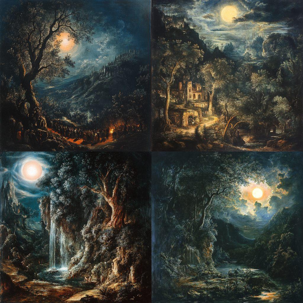Adam Elsheimer style, Midjourney V6.1, render 1 of 4