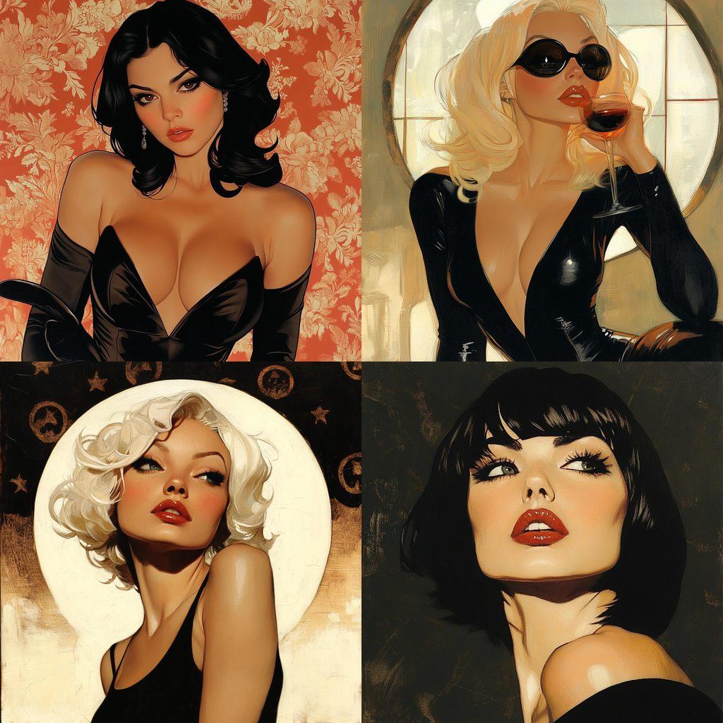 Adam Hughes style, Midjourney V6.1, render 1 of 4