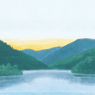 Lanternelure style, Midjourney V6.1: realistic landscape photograph of quiet dawn