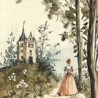 Raymane style, Midjourney V6.1: retro fairy-tale illustration