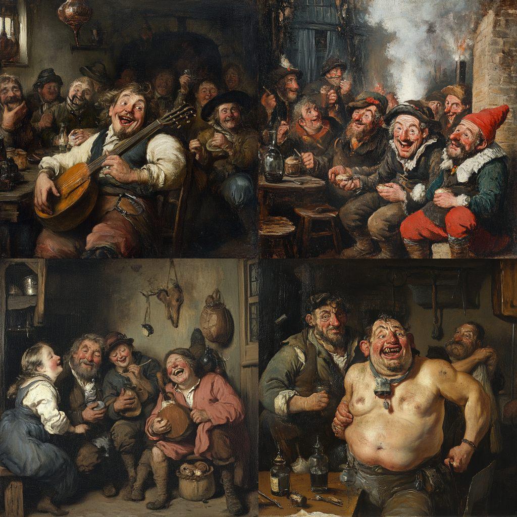 Adriaen Brouwer style, Midjourney V6.1, render 1 of 4