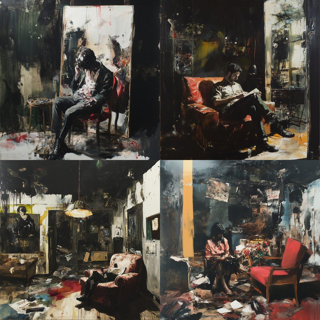 Adrian Ghenie style, Midjourney V6.1, render 1 of 4