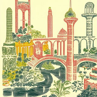Pressure Marks style, Midjourney V6.1: megacity with futuristic bioarchitecture