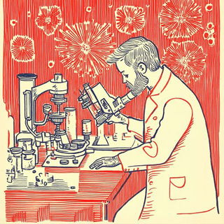 Pressure Marks style, Midjourney V6.1: editorial illustration for popular scientific magazine cover