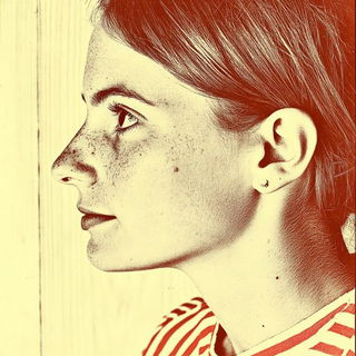 Pressure Marks style, Midjourney V6.1: photographic portrait of female protagonist