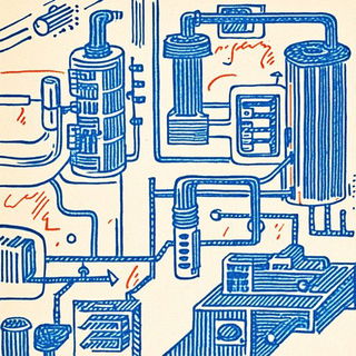 Pressure Marks style, Midjourney V6.1: technical infrastructure blueprint schematics