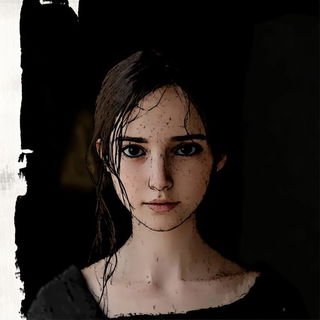 Gearshadowism style, Midjourney V6.1: photographic portrait of female protagonist