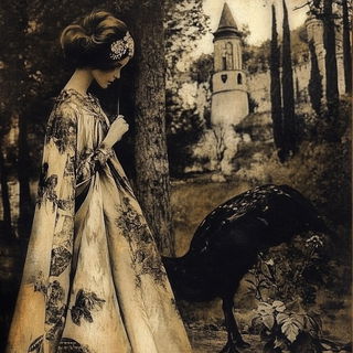 Foliamigrate style, Midjourney V6.1: retro fairy-tale illustration