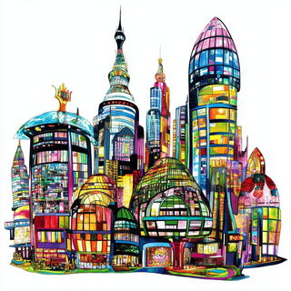 Darkroom Prismcraft style, Midjourney V6.1: megacity with futuristic bioarchitecture