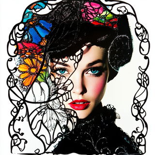 Darkroom Prismcraft style, Midjourney V6.1: photographic portrait of female protagonist