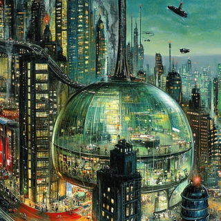 Tidebed Sunstrata style, Midjourney V6.1: megacity with futuristic bioarchitecture