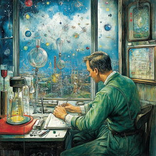 Tidebed Sunstrata style, Midjourney V6.1: editorial illustration for popular scientific magazine cover