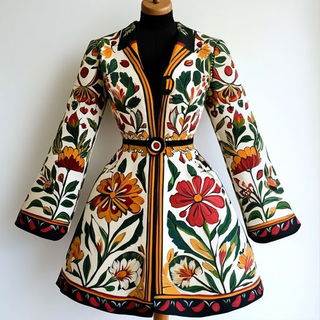 Verandascape style, Midjourney V6.1: haute-couture fashion outfit