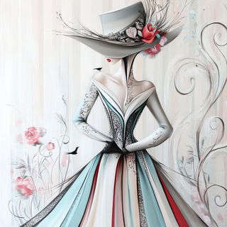 Cloudmolt style, Midjourney V6.1: haute-couture fashion outfit