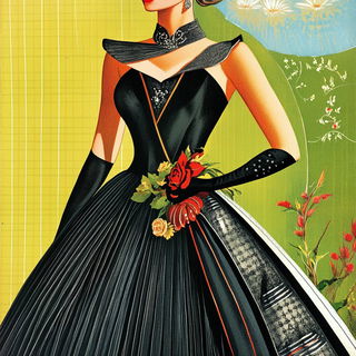 Gilded Bacchanal Engines style, Midjourney V6.1: haute-couture fashion outfit
