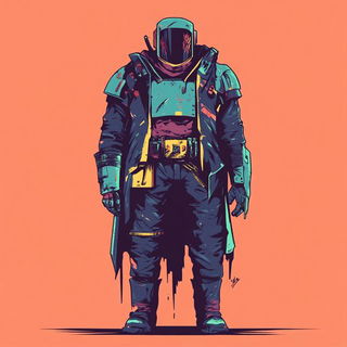 Creamblock Imprint style, Midjourney V6.1: concept art character design of retropunk steam knight