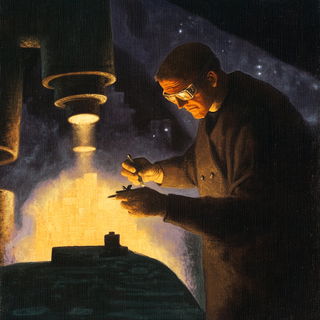 Orange Rook style, Midjourney V6.1: editorial illustration for popular scientific magazine cover