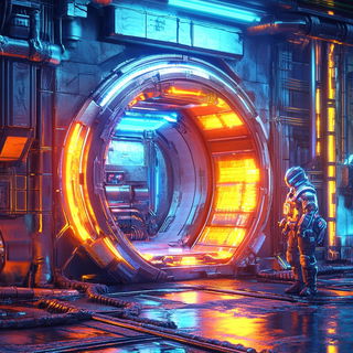 Saturated Fable Machines style, Midjourney V6.1: cinematic shot from sci-fi movie