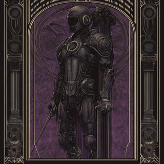 Orangetail Vantage style, Midjourney V6.1: concept art character design of retropunk steam knight