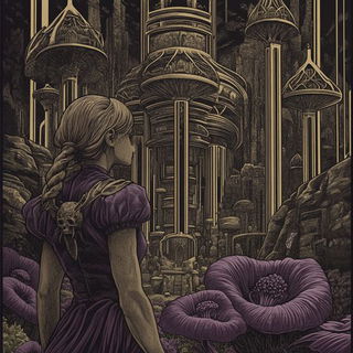 Orangetail Vantage style, Midjourney V6.1: retro fairy-tale illustration
