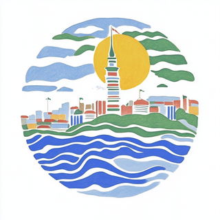 Blueletter Facework style, Midjourney V6.1: bold minimalist logo design for Istanbul city municipal services