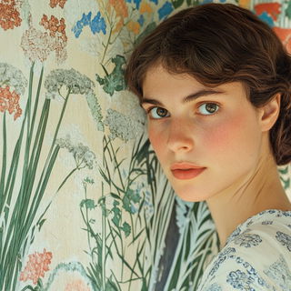 Blueletter Facework style, Midjourney V6.1: photographic portrait of female protagonist