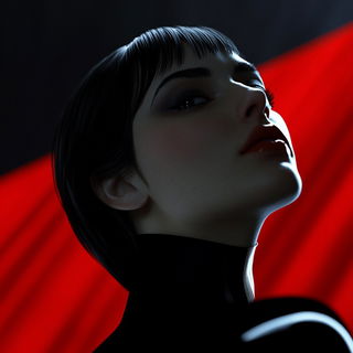 Mythomarble style, Midjourney V6.1: photographic portrait of female protagonist