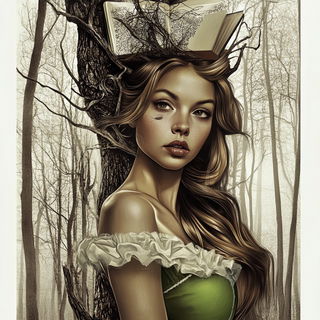 Ragwhite Mythicism style, Midjourney V6.1: retro fairy-tale illustration